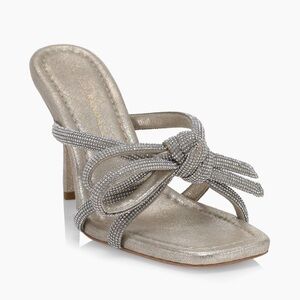 Loeffler Randall bow embellished suede mules